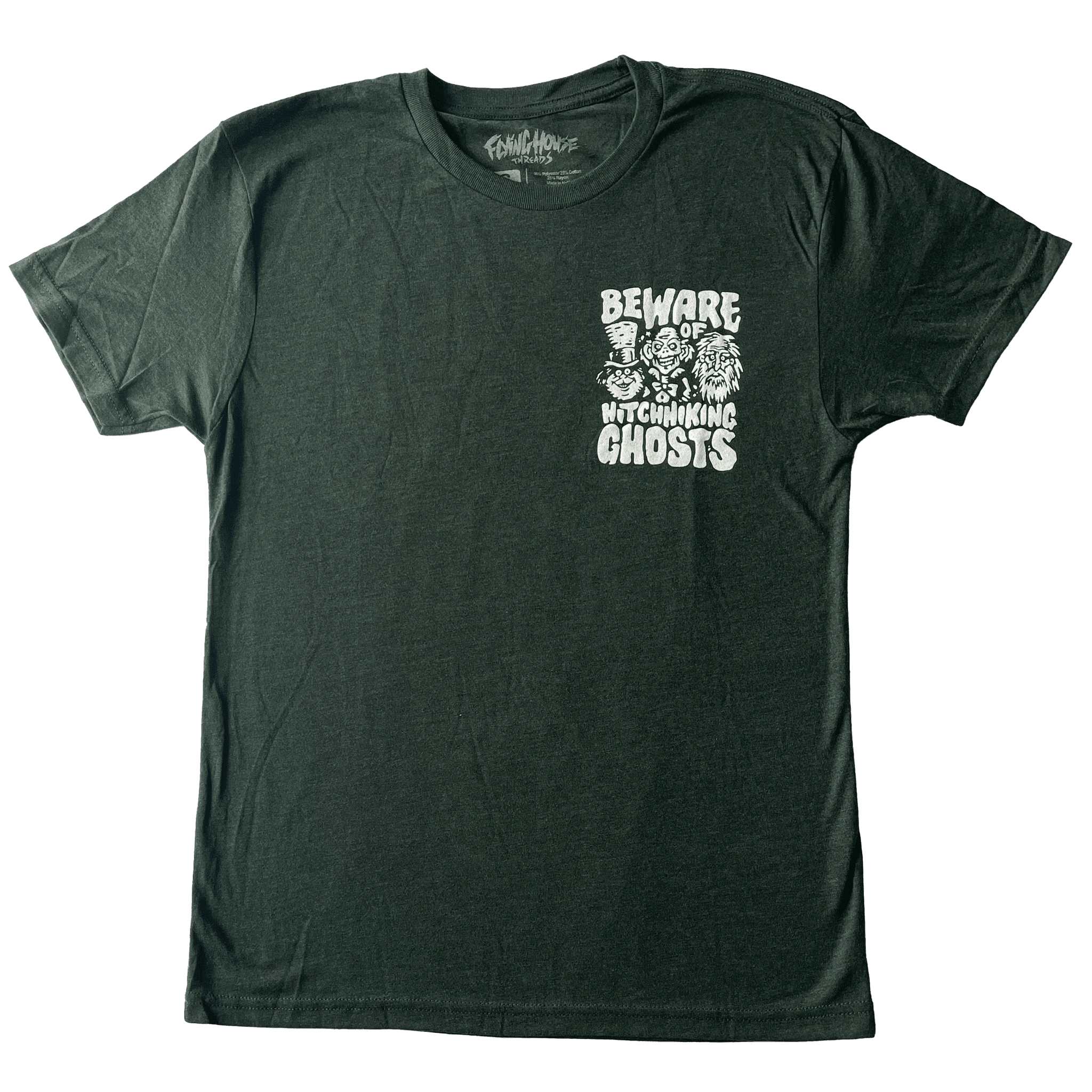 Beware of Hitchhiking Ghost T-Shirt - Triblend - flyinghousethreads