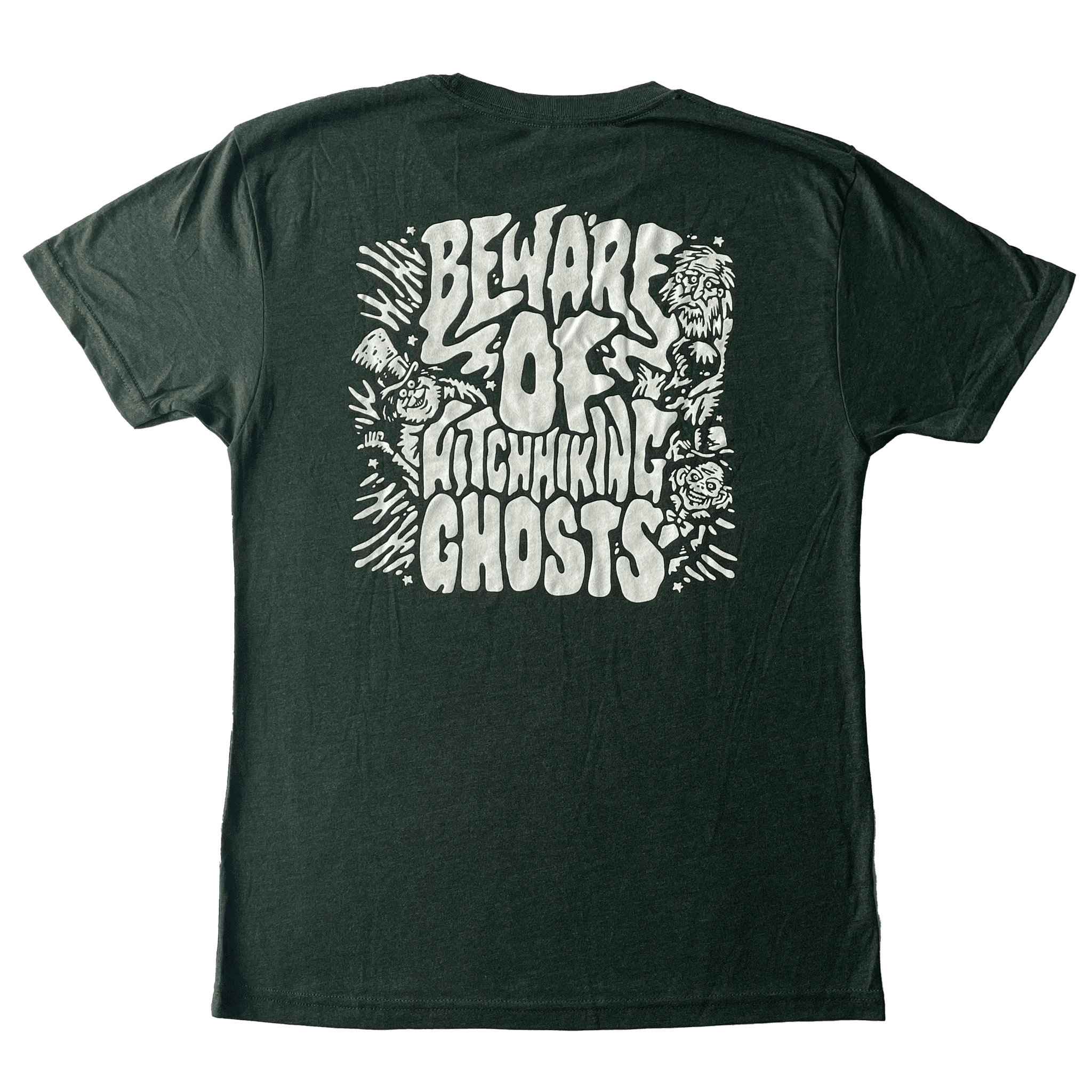 Beware of Hitchhiking Ghost T-Shirt - Triblend - flyinghousethreads