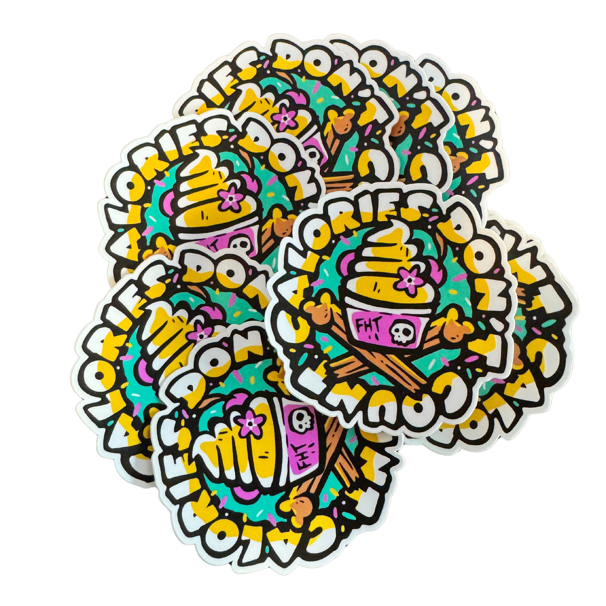 Calories Don't Count Stickers - Flying House Threads