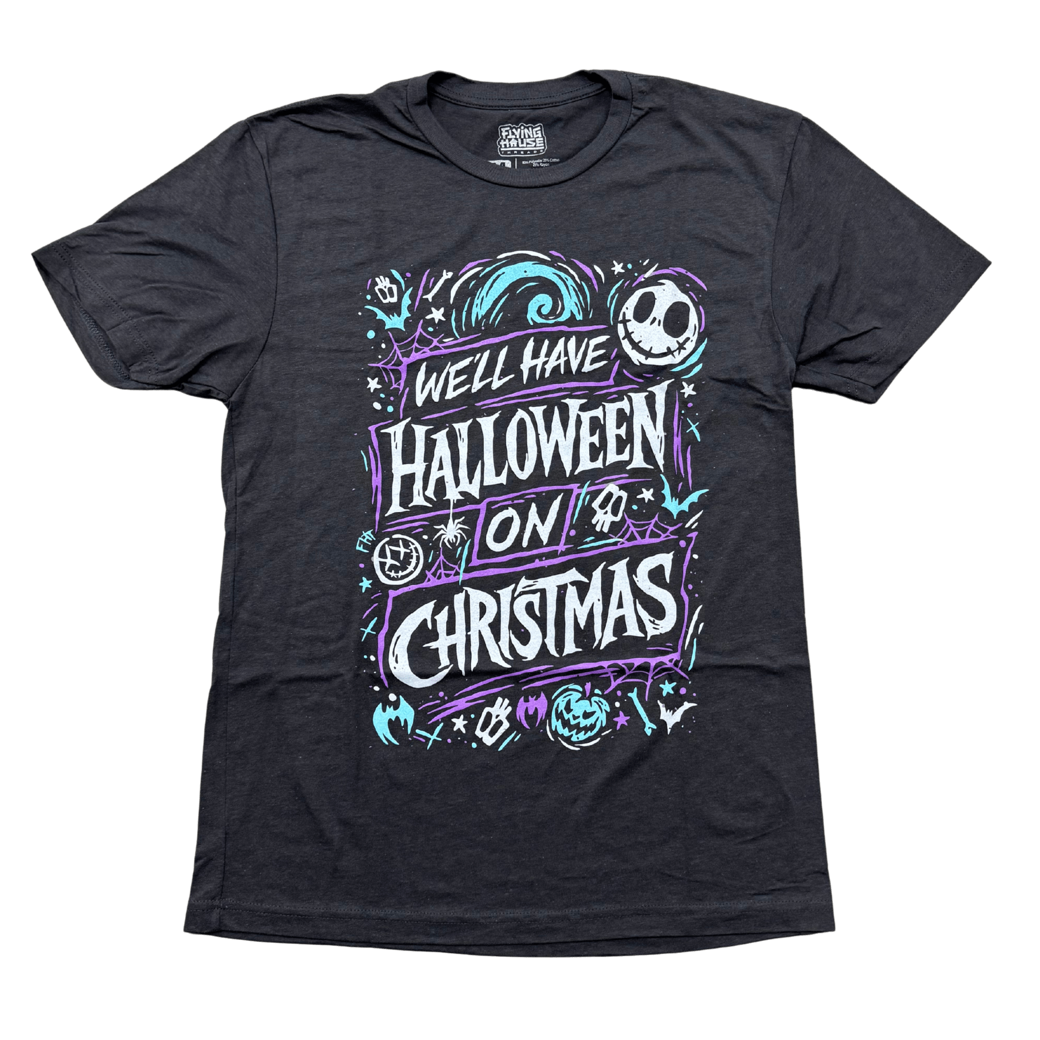 Halloween on Xmas T-Shirt - Triblend - Flying House Threads