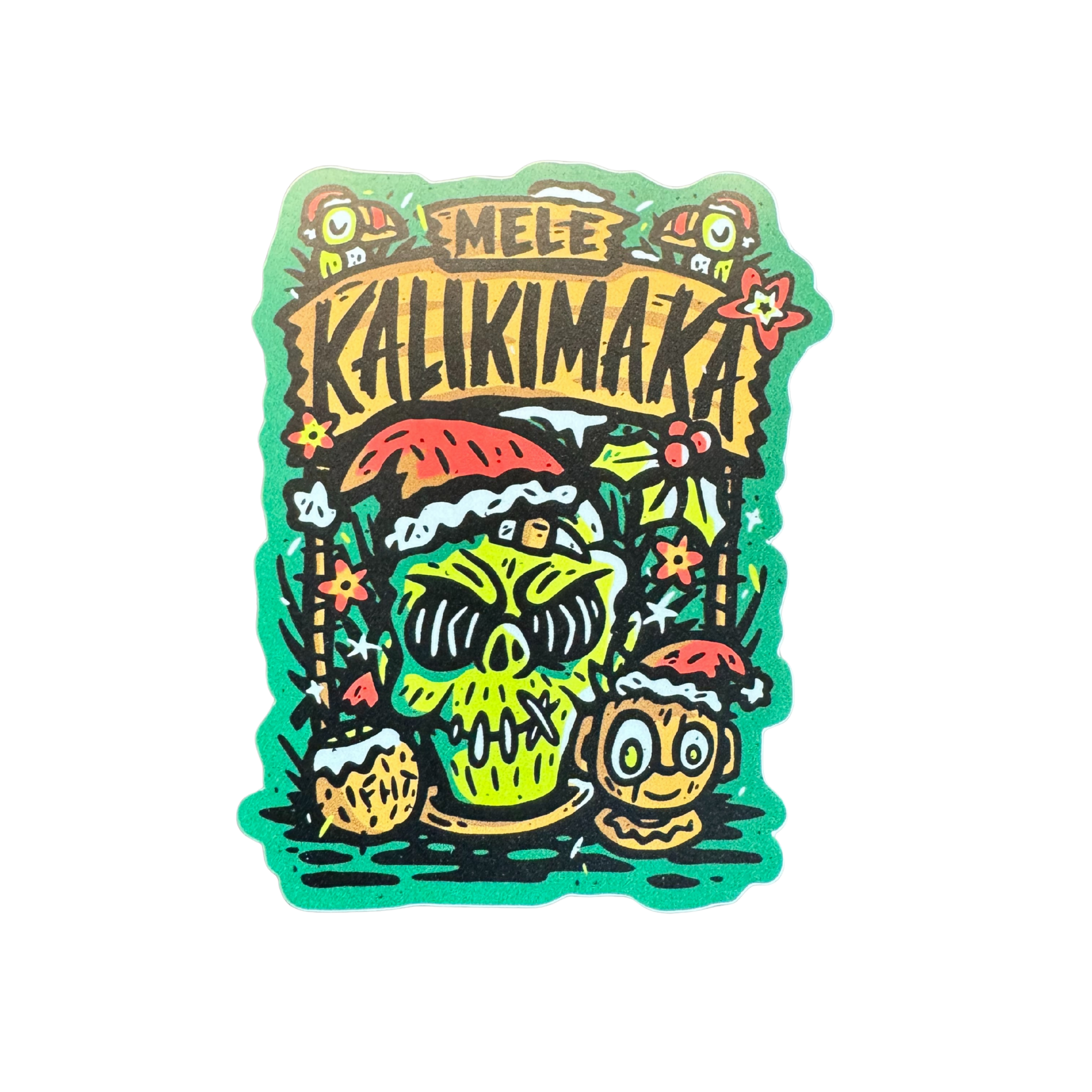 Mele Kalikimaka 2.0 Stickers - Flying House Threads