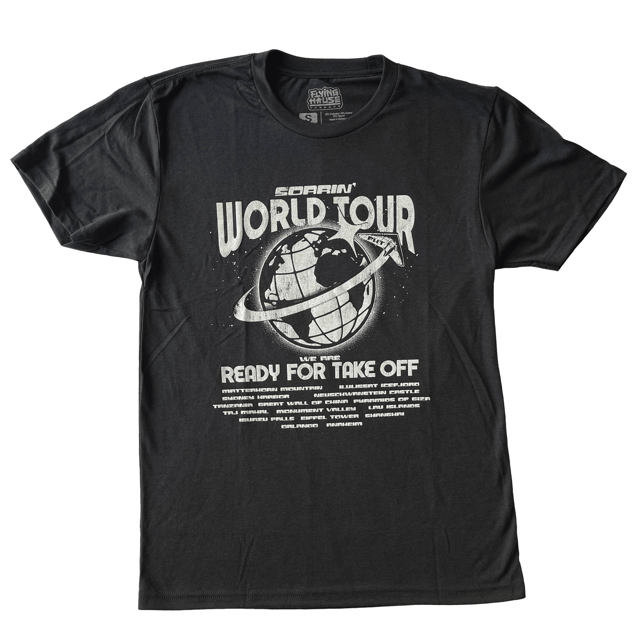 Soarin World Tour T-Shirt - Triblend - flyinghousethreads