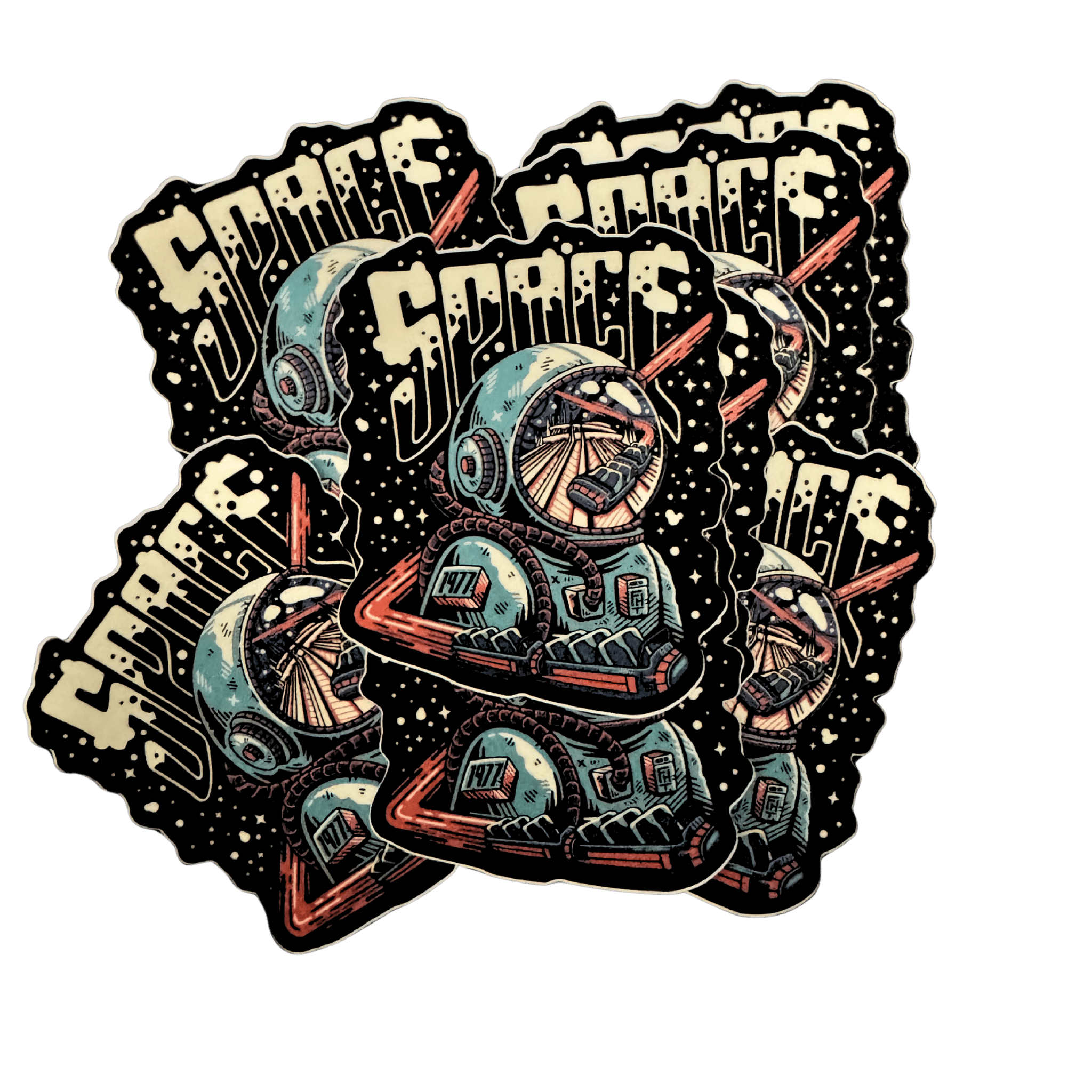 Space 2.0 Stickers - Flying House Threads