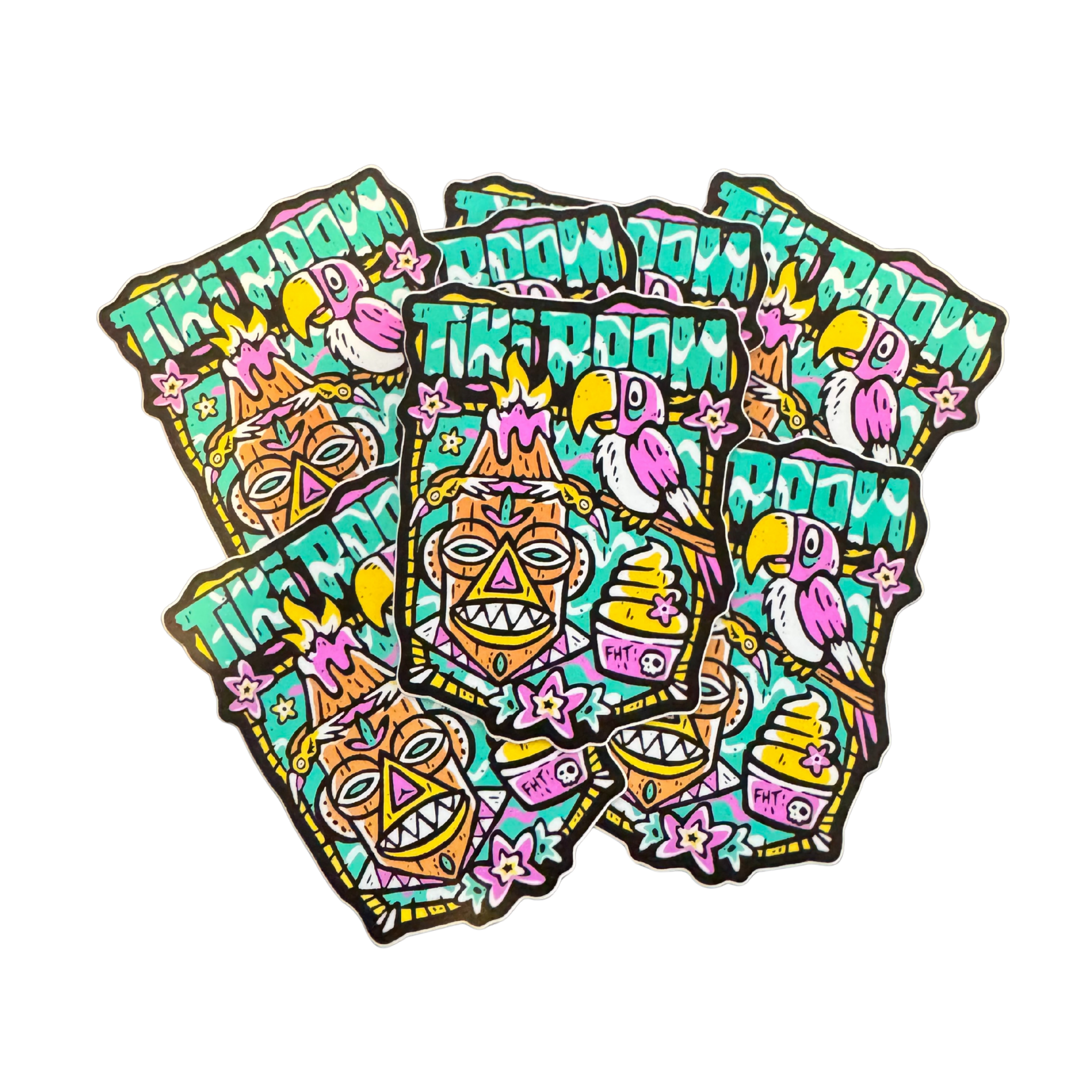 Tiki Room Stickers - Flying House Threads