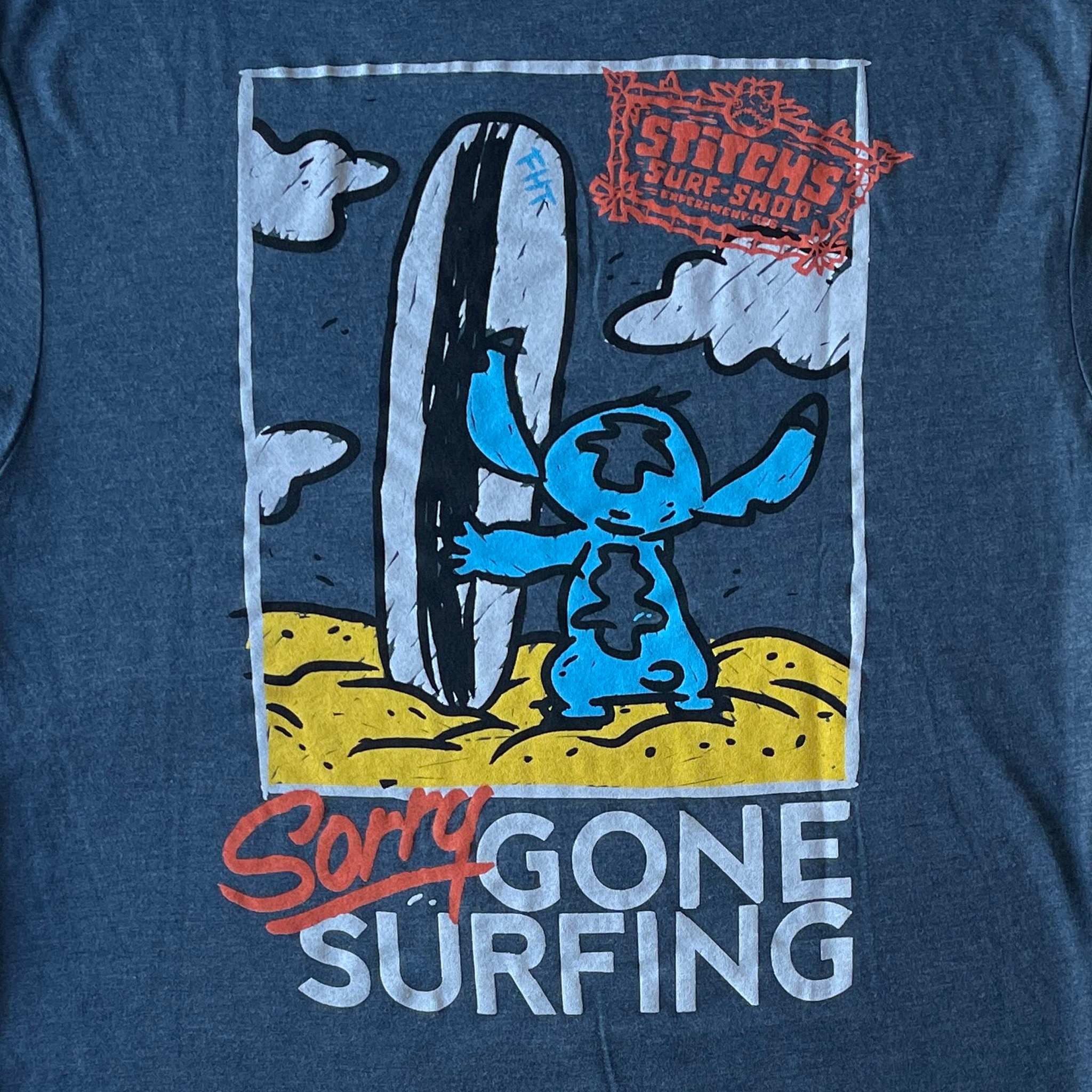 Adult Gone Surfing Back Design T-Shirt