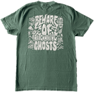 Beware of Hitchhiking Ghost T-Shirt - 100% Cotton Back Green