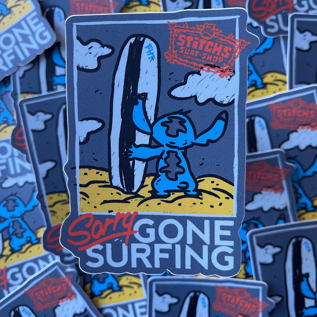 Gone Surfing Sticker Design