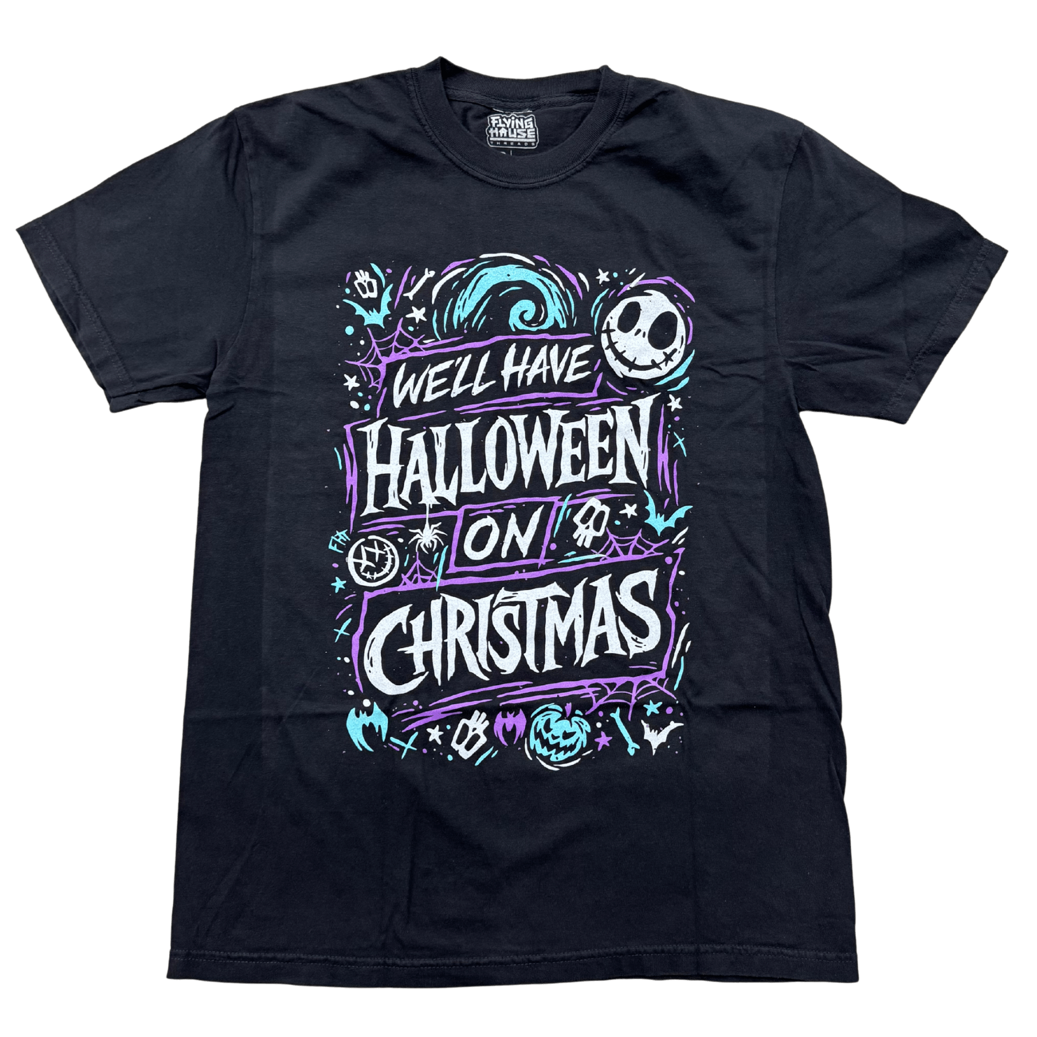 Halloween on Xmas T-Shirt - 100% Cotton - Flying House Threads