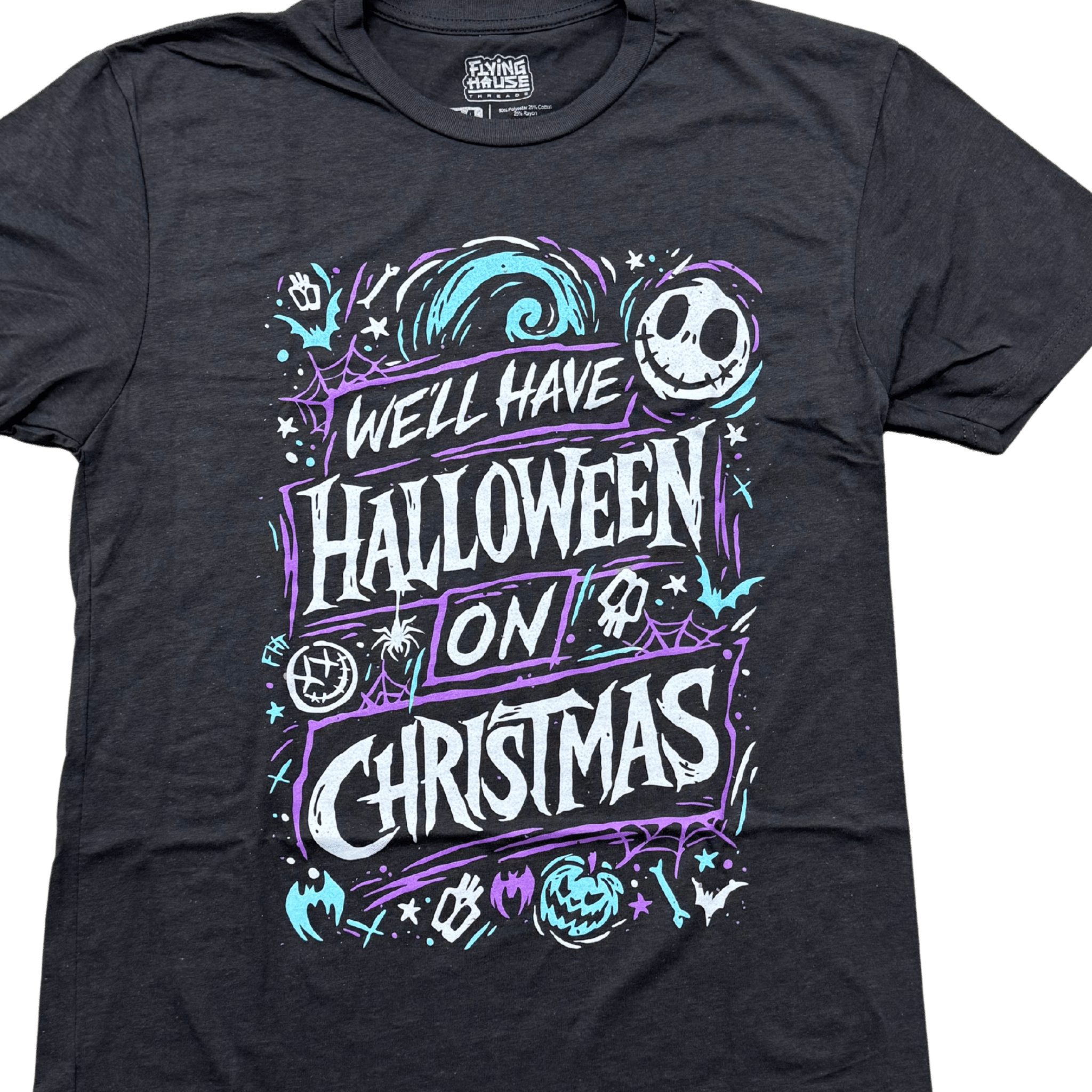 Halloween on Xmas T-Shirt - Triblend - Flying House Threads