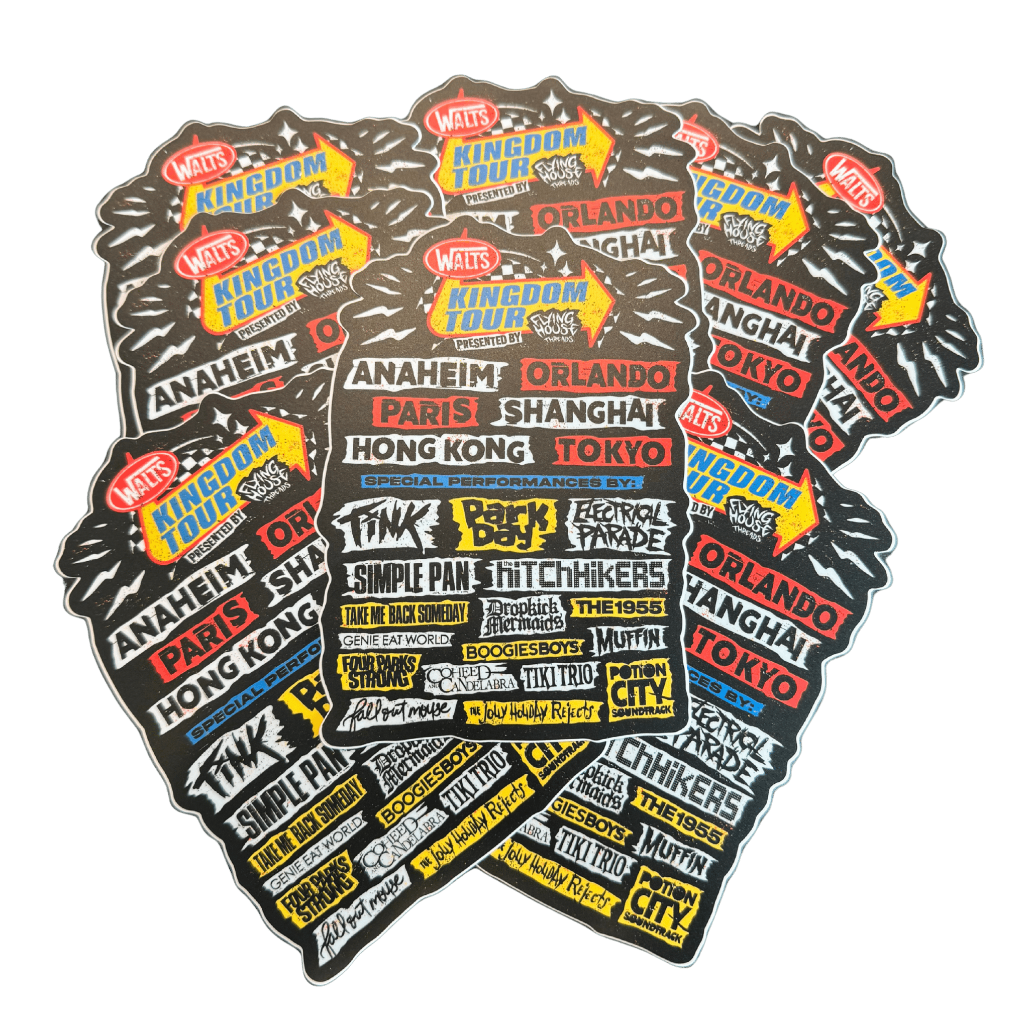 Kingdom Tour (Large) Stickers - Flying House Threads