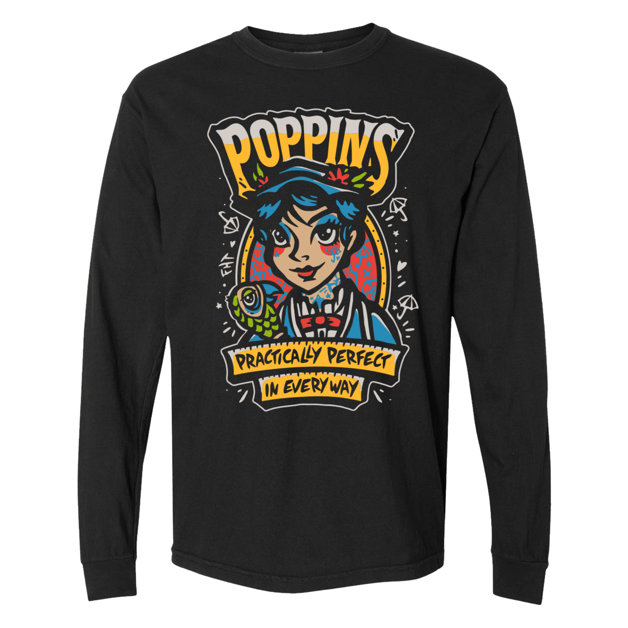L/S Poppins T-Shirt - 100% Cotton (PREORDER) - Flying House Threads