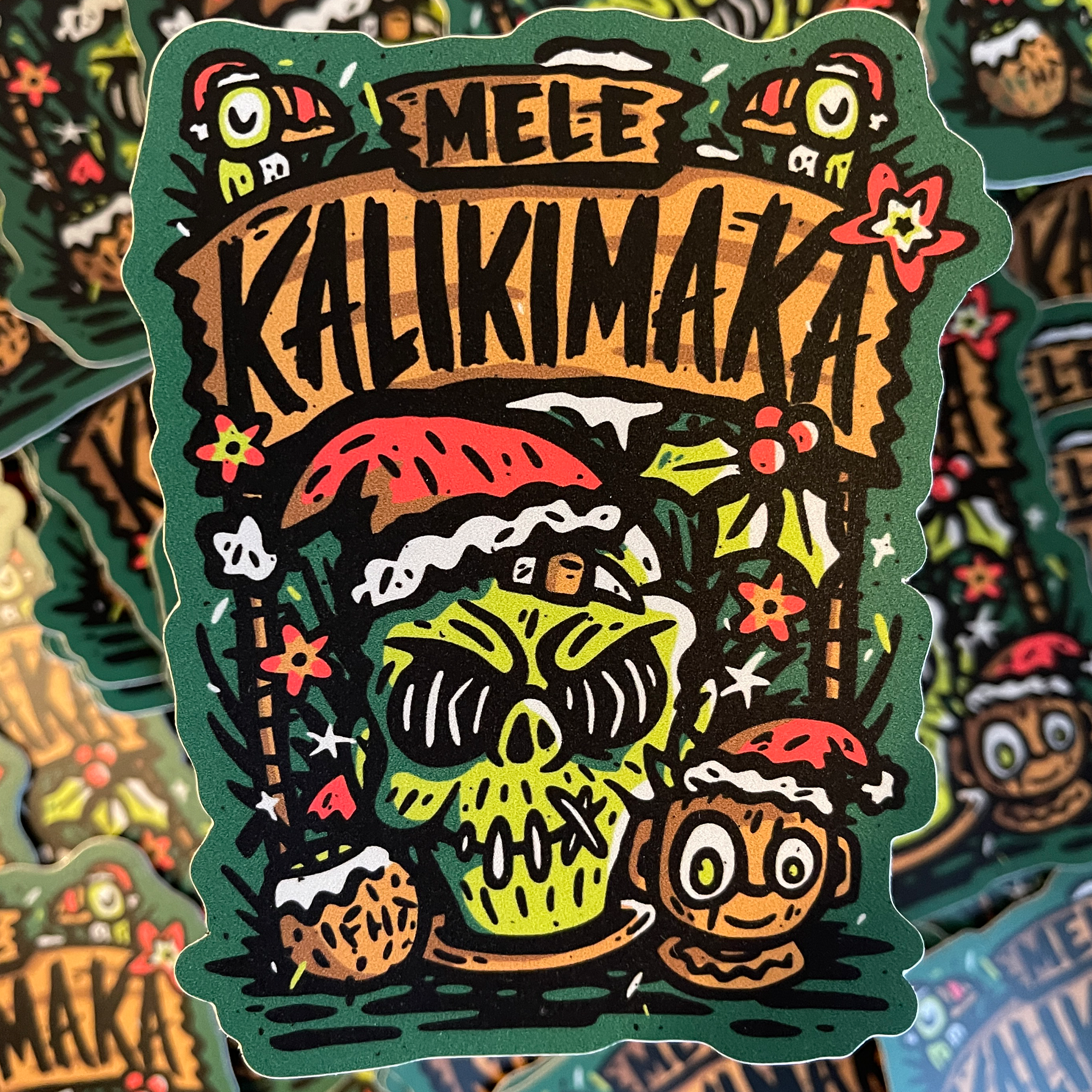 Mele Kalikimaka 2.0 Stickers - flyinghousethreads