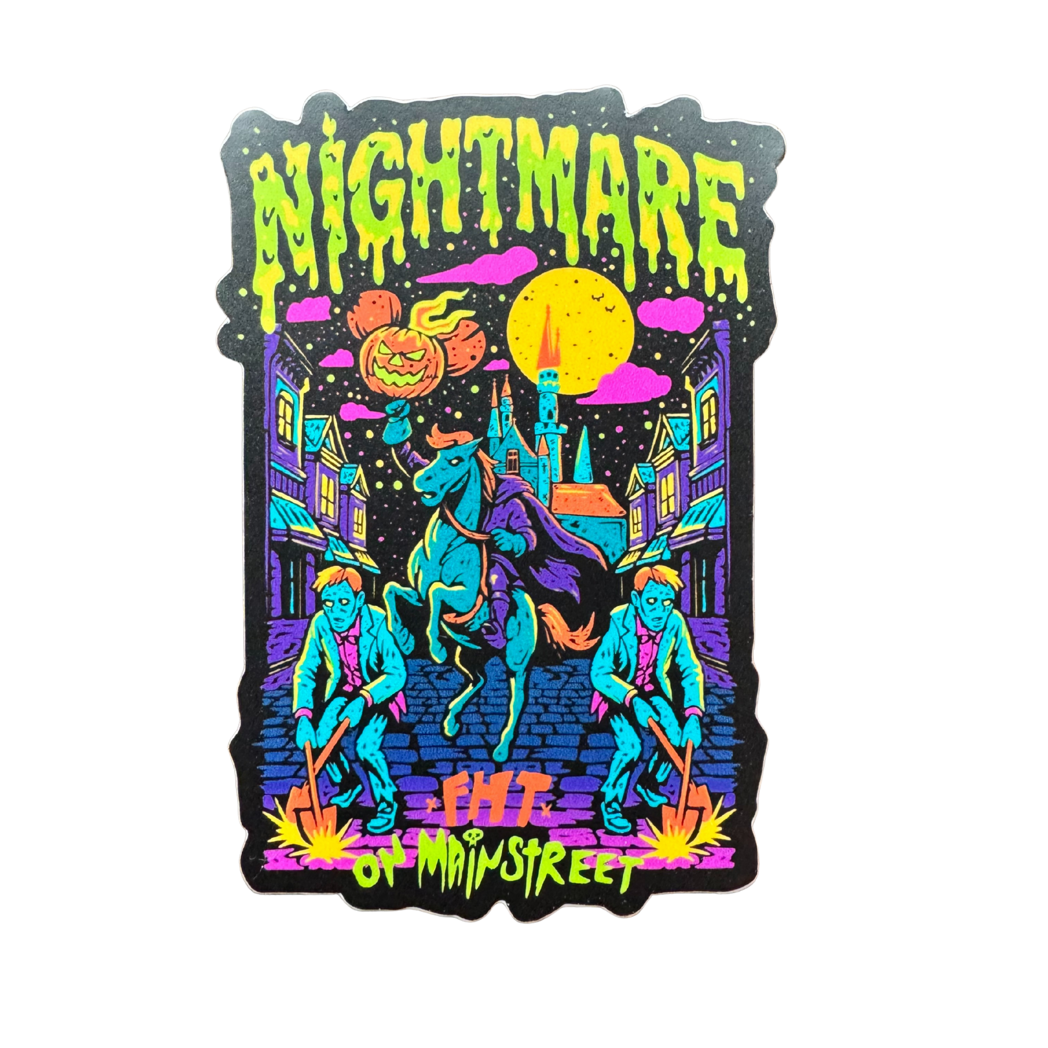 Nightmare on Main Street Stickers - Flying House Threads