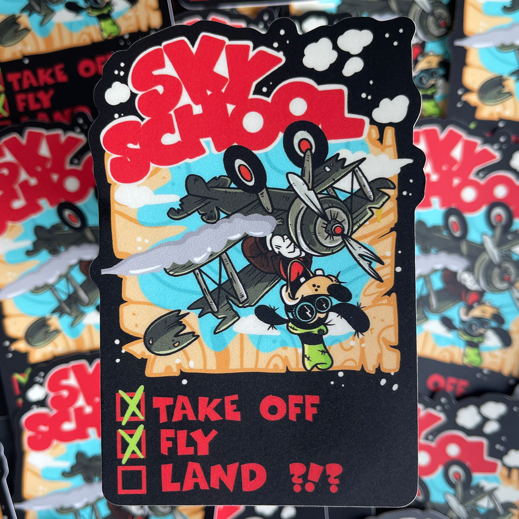 Sky School Stickers - flyinghousethreads