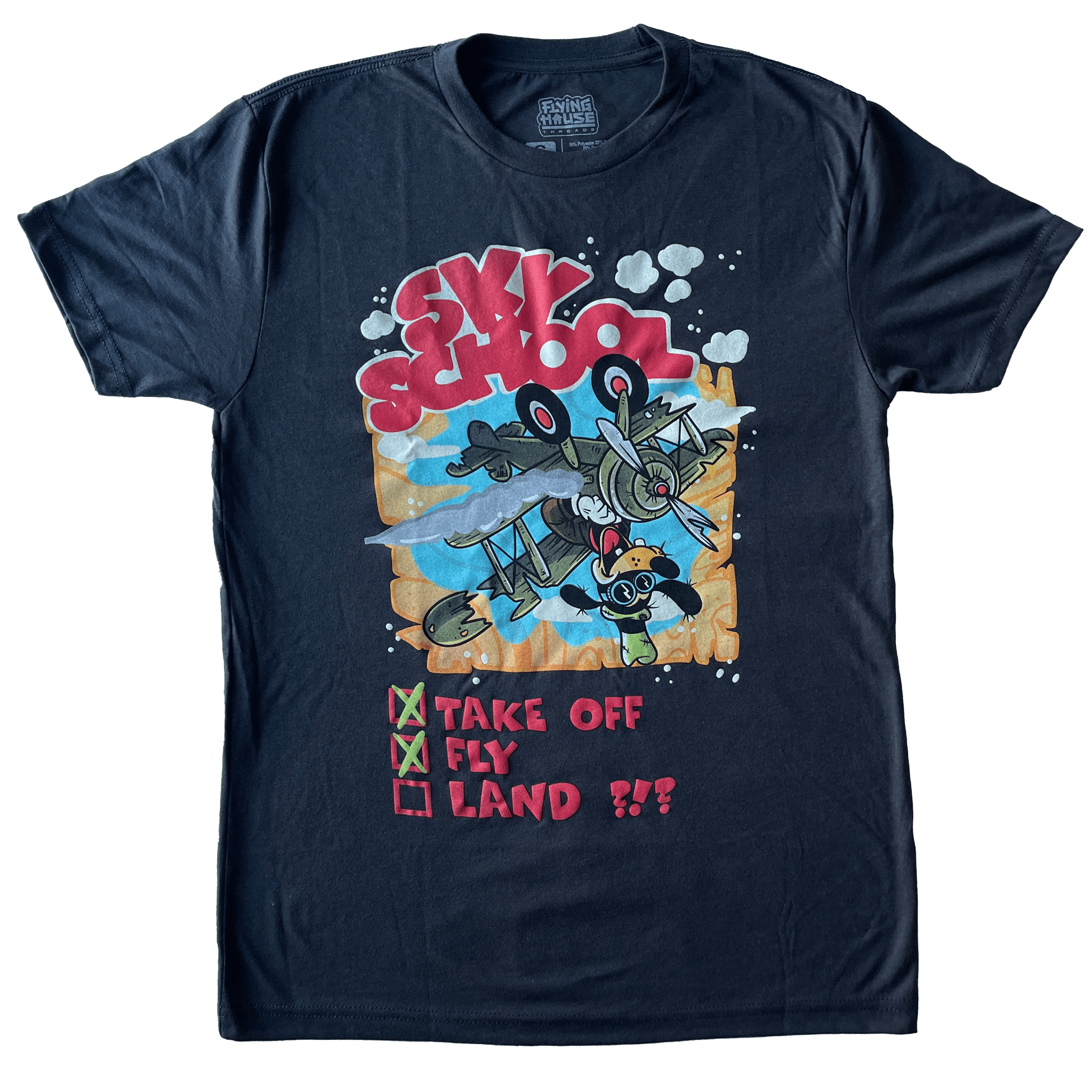 Sky School T-Shirt - Triblend - flyinghousethreads