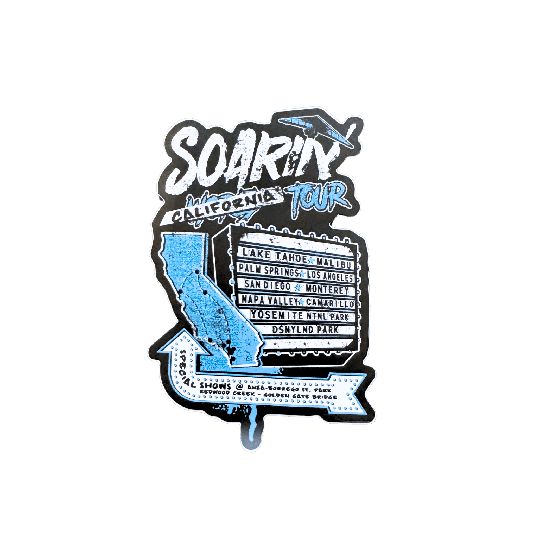 Soarin Cali Stickers - Flying House Threads