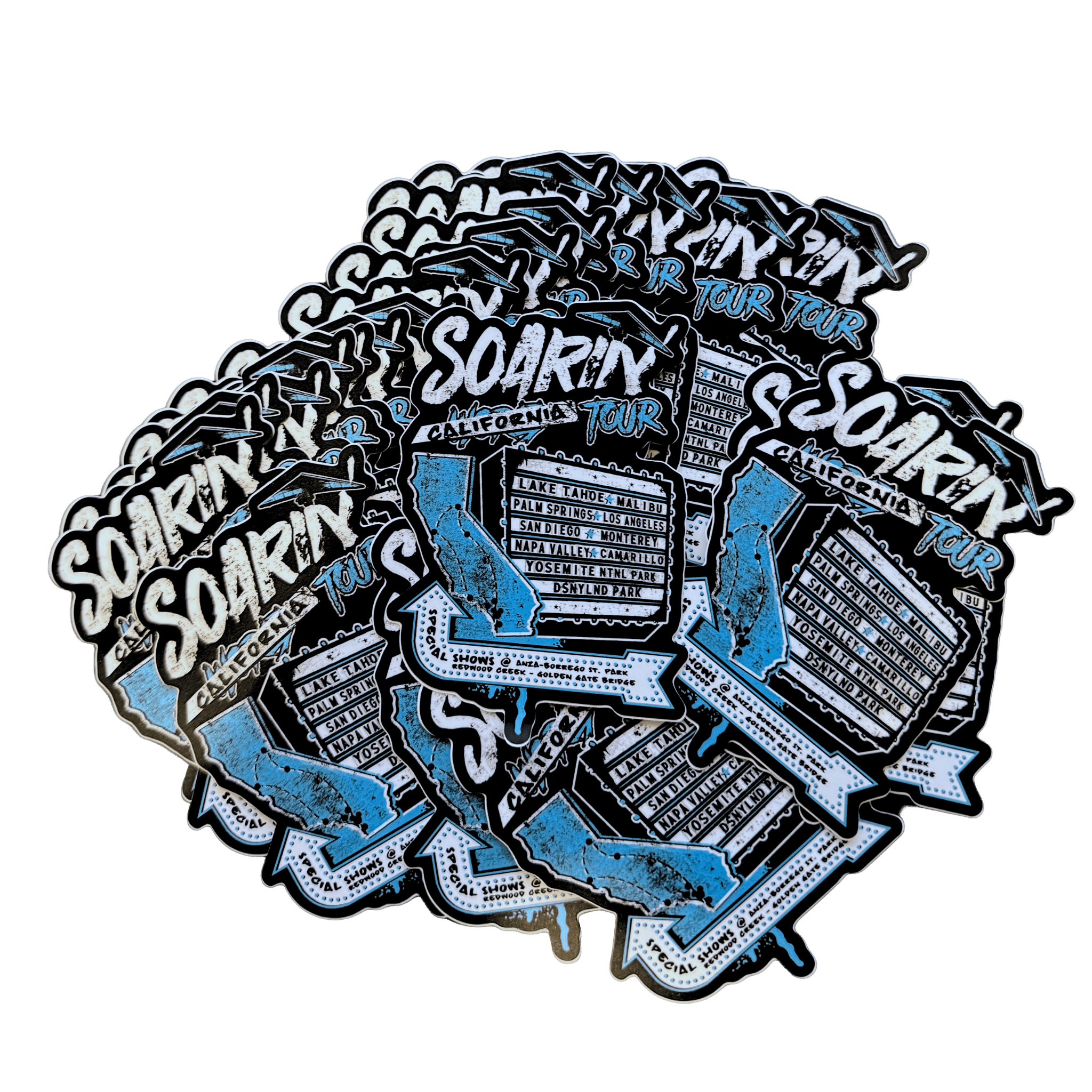 Soarin Cali Stickers - Flying House Threads