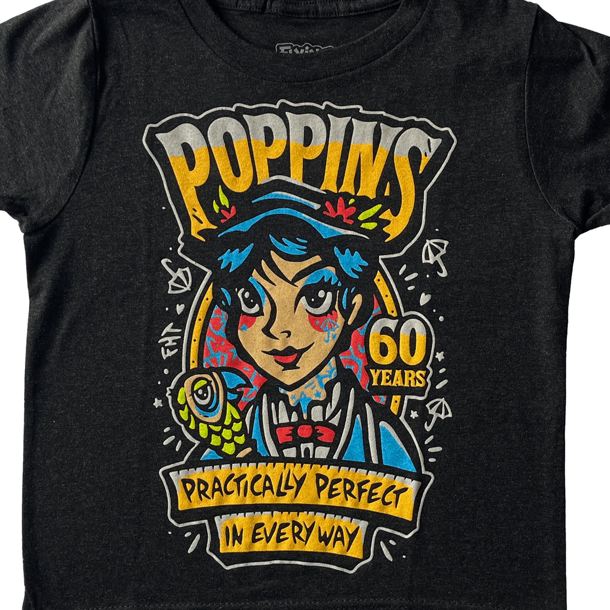 Youth Poppins T-Shirt - Triblend - flyinghousethreads