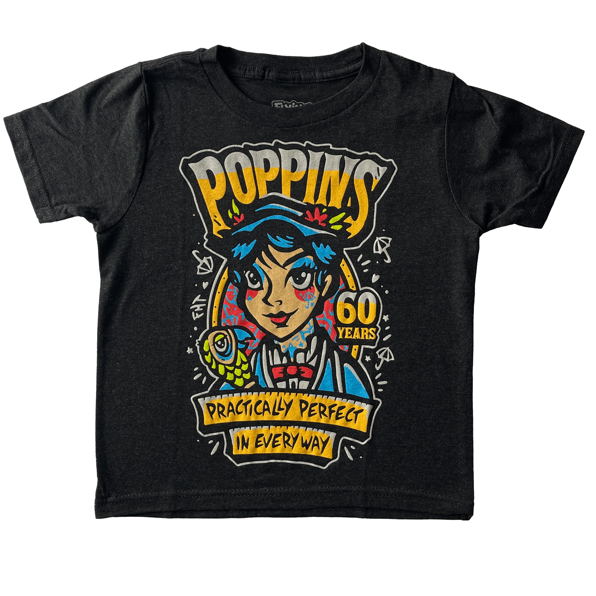 Youth Poppins T-Shirt - Triblend - flyinghousethreads