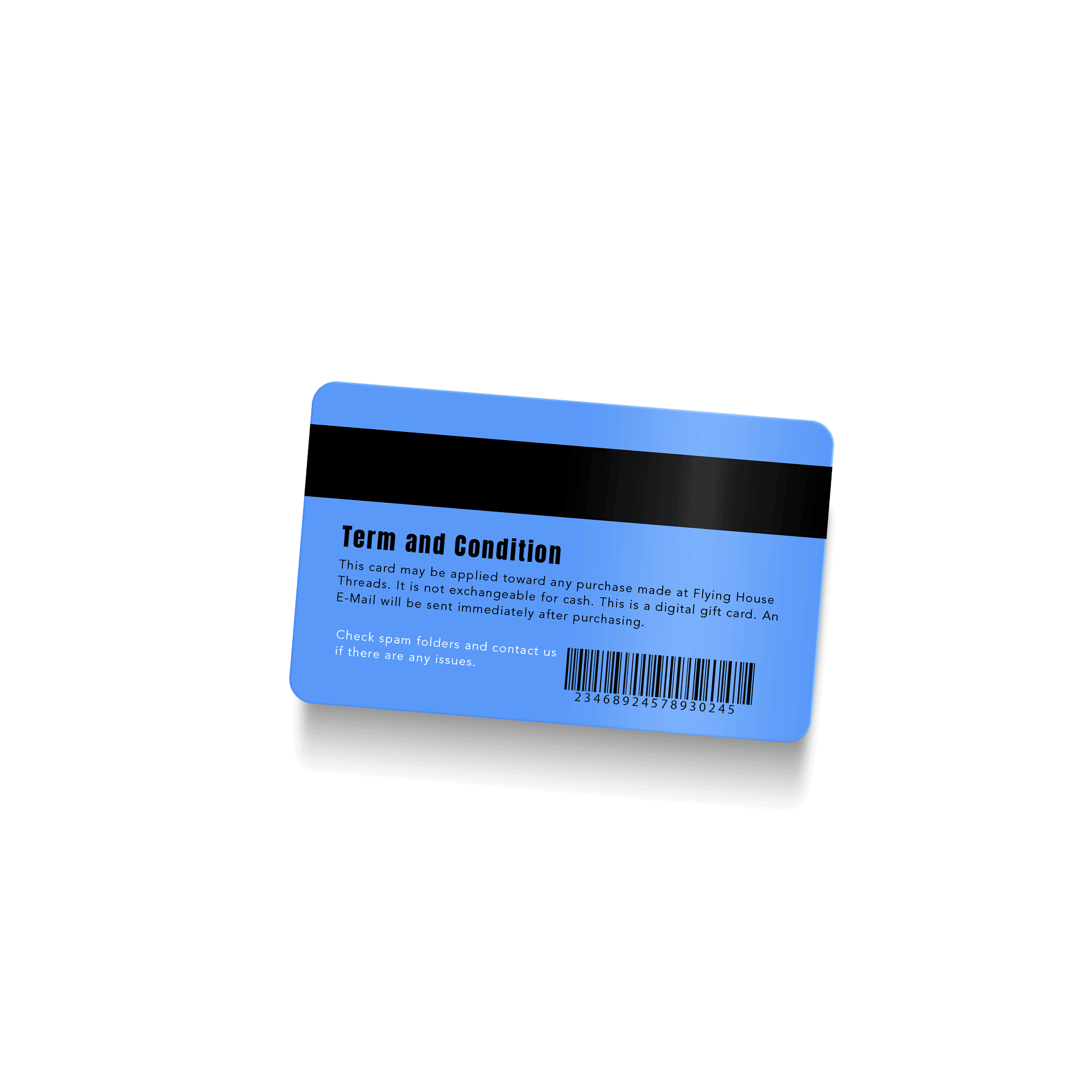 Back of digital gift card
